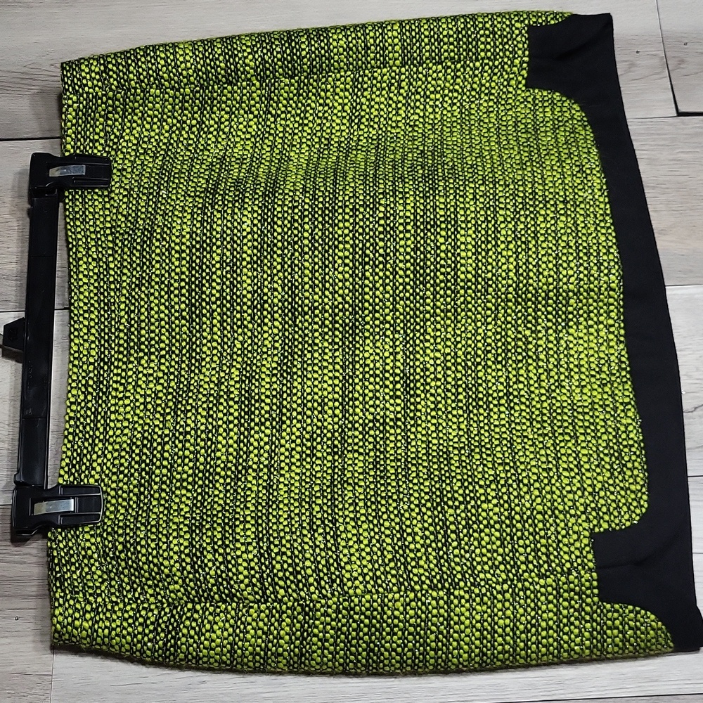 J Crew Womens 12 Wool Blend Tweed Mini Skirt Lined Metallic Neon Green Statement